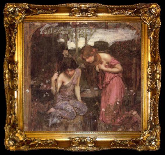 framed  John William Waterhouse Study for Nymphs finding the Head of Orpheus, ta009-2